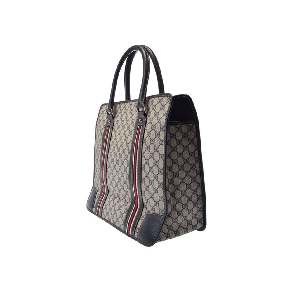 Gucci bag tote Navy GG Supreme Plus Blue leather